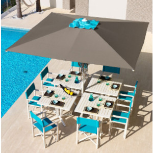 Parasol pour terrasse - Dimensions (L x l) : 200 x 200 cm à 300 x 400 cm ou Rond (diamètre) 300 cm