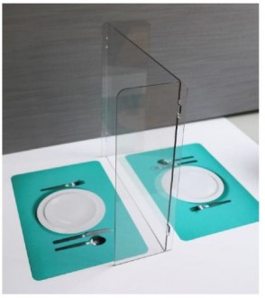 Paroi de protection table restaurant - Matière : Plexi 4mm  - Modèles : 1 ou 2 panneaux