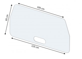 Paroi protection plexi pour véhicule - Matière : PETG 4 mm - Format : 105 x 125 x 65 cm 