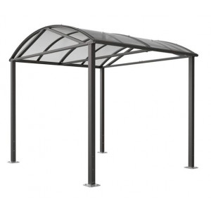 https://www.techni-contact.site/ressources/images/produits/merchandising/passage-couvert-voute-largeur-2830-mm-sur-platines-44149794-1.jpg - Dimensions : l.2830 x L.2500 x H.2796 mm - Poteaux : carrés en tube acier - Voûte : traverses en tubes aluminium - sur platines