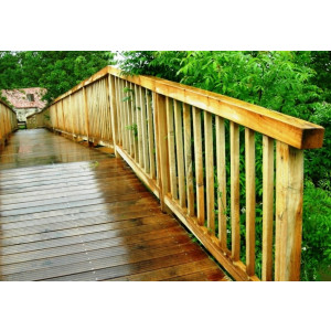 Passerelle bois - Barraudage horizontal et vertical