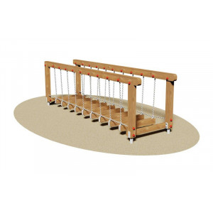 Passerelle de jeu en bois - Dimensions (L x P x H): 90 x 340 x 100 cm