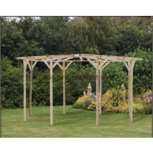 Pergola de jardin circulaire - Hauteur 245cm x diamètre 390cm (extérieur des poteaux)