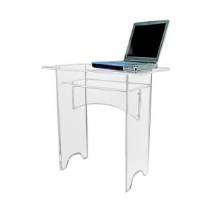 Petit bureau d'ordinateur - Plexiglas épaisseur 1 cm - Plateau de 75 x 40 cm - Hauteur 73 cm