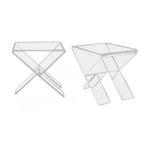 Petite table d'appoint plexi - Plexiglas épaisseur 1 cm - Plateau 35 x 41 cm - Hauteur 40 cm