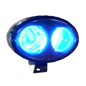 Phare bleu de travail - Optique 2 leds bleues 5w