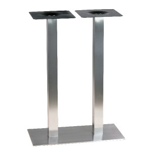 Pied de table café en inox - Hauteur : 109 cm - Matière pied : inox brosse