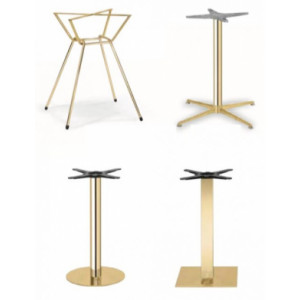 Pied de table intérieur doré pour restaurant - Hauteur : 72 et 108 cm