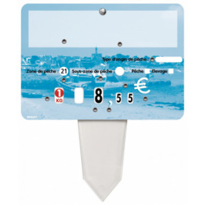 https://www.techni-contact.site/ressources/images/produits/merchandising/pique-de-prix-pour-poissonnerie-35615129-1.jpg - Format : 14 x 10 cm - Avec roulettes - Patte PVC cristal - Neutre ou avec texte