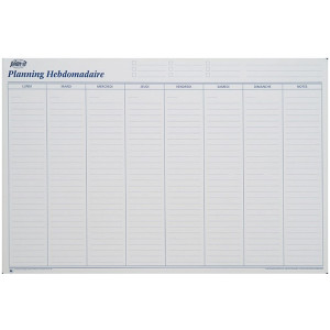 Planning mural hebdomadaire perpétuel - Dim(H x l) cm : 60 x 90 - Version souple ou magnétique