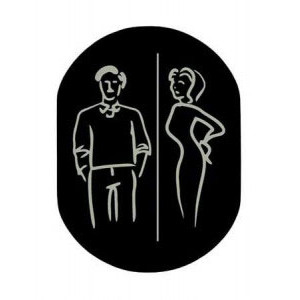 https://www.techni-contact.site/ressources/images/produits/merchandising/plaque-de-porte-homme-femme-en-aluminium-noir-31714287-1.jpg - Aluminium poudré noir - Gravure par laser 3D - Dimensions :L.120 x H.160 mm