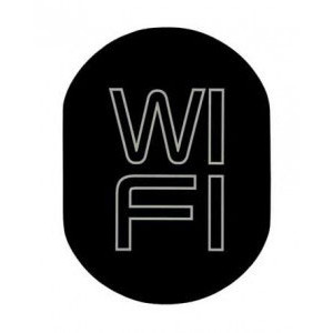https://www.techni-contact.site/ressources/images/produits/merchandising/plaque-de-porte-wifi-en-aluminium-noir-41915533-1.jpg - Aluminium poudré noir - Gravure par laser 3D - Dimensions :L.120 x H.160 mm