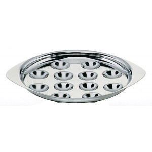 Plat à escargot Inox 12 places - Inox 18% - Diamètre intérieur : 18,6 cm