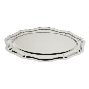 Plat à poisson 'Louis XV' en inox 18 % - 2 dimensions au choix - (Longueur x Largeur):  60 x 25 cm ou 60 x 28,5 cm