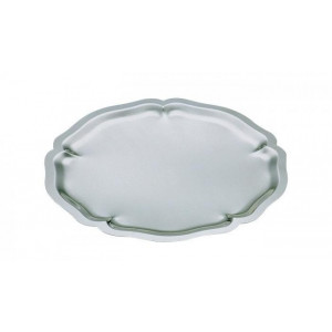 Plat à tarte 'Louis XV 35cm - Inox 18 % ép. 0,8 mm - Poli standard - Ø 35 cm