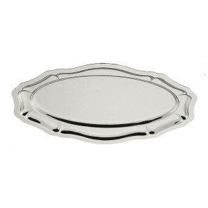 Plat ovale 'Louis XV' en inox 18% - Inox 18% poli standard