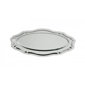 Plat poisson ovale 'Louis XV' en inox - Collection 'Louis XV' - Longueur x Largeur: 60 x 28,5 cm