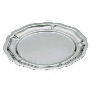 Plat rond en inox 18 % - 2 modèles au choix: 33 ou 35 cm -