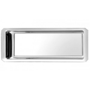 Plat vitrine pans coupé 42x18x3 cm - Inox - Dimensions : 42 x 18 x 3 cm