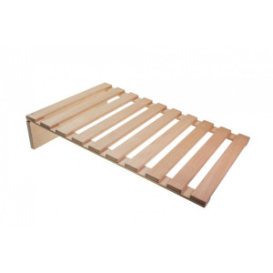 Plateau de présentation incliné en bois - Taille : 400 x 600 mm - Côté 400 augmenté de 100 mm - Bois de hêtre