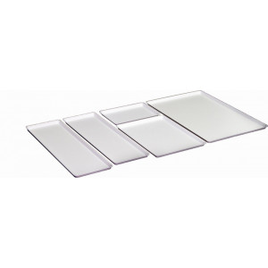 Plateau de présentation pour boulangerie blanc - Tailles : 195x290 à 400x600 mm - Hauteur : 18 mm - Plastique 
