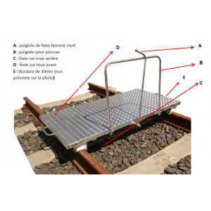 Plateau pour transport matériels chantier ferroviaire - Pour transport sur voies ferrées