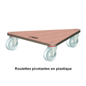 Plateau roulant triangulaire en contreplaqué - Capacité de charge : 200 - 300 kg