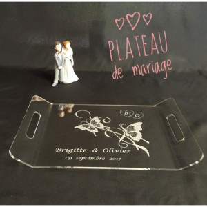 Plateau rectangulaire en plexi - Plateau personnalisable