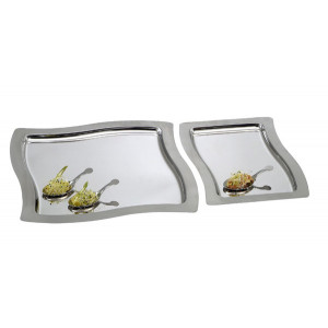 Plateau 'Swing' en inox 18/10 - 2 dimensions au choix - (Longueur x Largeur):  28.5 x 20 cm  ou 32,5 x 32,5 cm