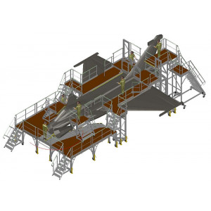 Plateforme de maintenance pour avion - Ensemble mobile et complet en aluminium