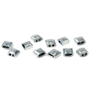 Plombs en aluminium - Dimensions (mm) : 8.5 x 8.5 - 5 x 6 - 12 x 15