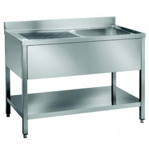 Plonge 1 bacs en inox - Dim bac : L 50 x P 50 x H 30 cm