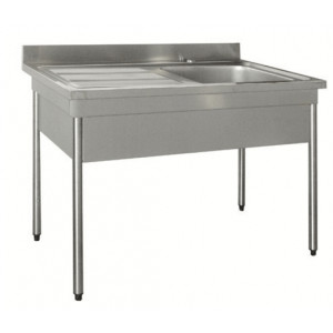 Plonge inox avec bacs - Dimensions (L x l x H) mm : de 700 à 1800 x 700 x 900