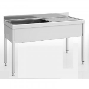 Plonge inox grande capacité - Inox - Profondeur 700 - Pieds réglable en hauteur