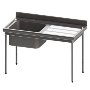 Plonge inox sans cache-cuve - Matière : Inox 304L-Avec 1 ou 2 bacs - Longueur : 700 à 2800 mm- Largeur : 700 mm- Hauteur : 900 mm