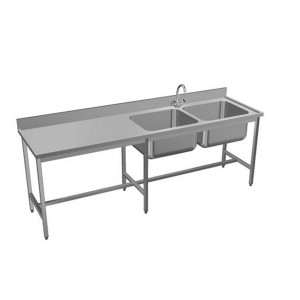 Plonge inox sur mesure -     Matière :  acier inox 304L    Dim (L x l x H) : 600  x 600 x 900 mm    Plonge avec 1 ou 2 bacs