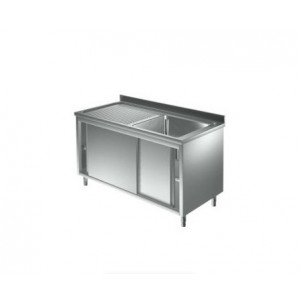 Plonge inox sur meuble  900mm de hauteur  - Plonge inox sur meuble à 1 bac