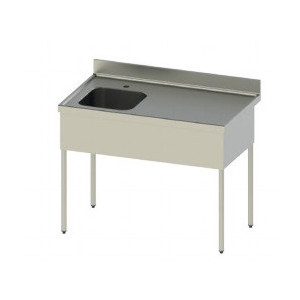 Plonges sans robinet en inox 304 - Pieds carrés ou ronds - Hauteur : 900 mm