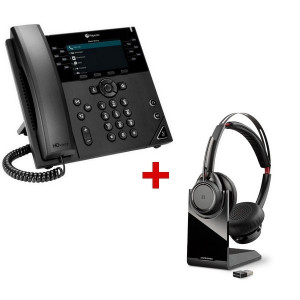 Polycom VVX 450 IP Phone + Plantronics Voyager Focus UC - Telephone Filaire - POVVX450VOFO-Polycom