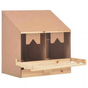 Pondoir 2 compartiments en bois - Dim.(l x P x H) : 63 x 40 x 65/45 cm – 2 Modèles - Bois de pin solide + MDF 