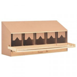 Pondoir 5 compartiments en bois - Dim.(l x P x H) : 117 x 33 x 54/38 cm - 2 Modèles - Bois de pin solide + MDF