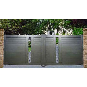 Portail aluminium battant - Barreaux : 90 x 25 mm