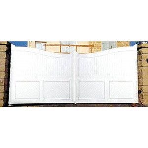 Portail en PVC plein - Montant : 120 x 28 mm