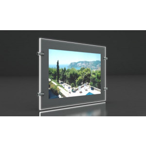 Porte affiche Led silver double face - Châssis Gris silver