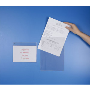 https://www.techni-contact.site/ressources/images/produits/merchandising/porte-affiche-mural-en-plexi-41831173-1.jpg - PVC rigide épaisseur 2 mm - Format : A4 ou A5 - Lot de 10