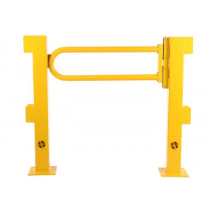 https://www.techni-contact.site/ressources/images/produits/merchandising/porte-battante-pour-barriere-de-securite-97198716-1.jpg - Largeur totale : 1070 mm - Largeur de passage : 870 mm - Utilisation en intérieur - TÜV certifié