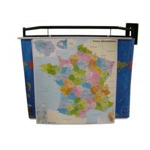 Porte cartes scolaires orientable - Dimension(LxHxP)cm:135 x 25 x 27.5-Châssis : Acier mécanosoudé