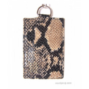 Porte-cartes pour femme motif serpent - Avec chainette et mousqueton - 2 Modèles : 1 ou 2 cartes