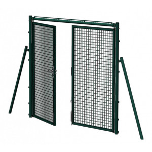 Porte de tennis en acier sendzimir plastifié  - Porte 2 battants - Norme FFT