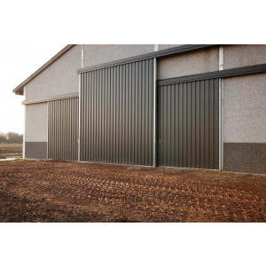https://www.techni-contact.site/ressources/images/produits/merchandising/portes-coulissantes-non-isolees-23915151-1.jpg - Portes coulissantes pour hangar, existant d'un cadre galvanisé et habillé avec des tôles profilés.